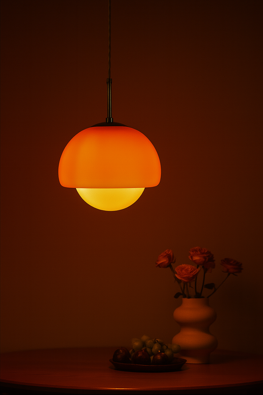 Forged Orange Iron Hanging Lamp