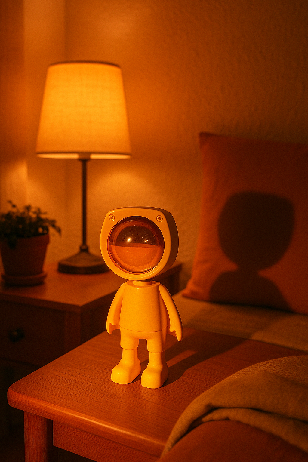 Orange Astronaut Projection Sunset