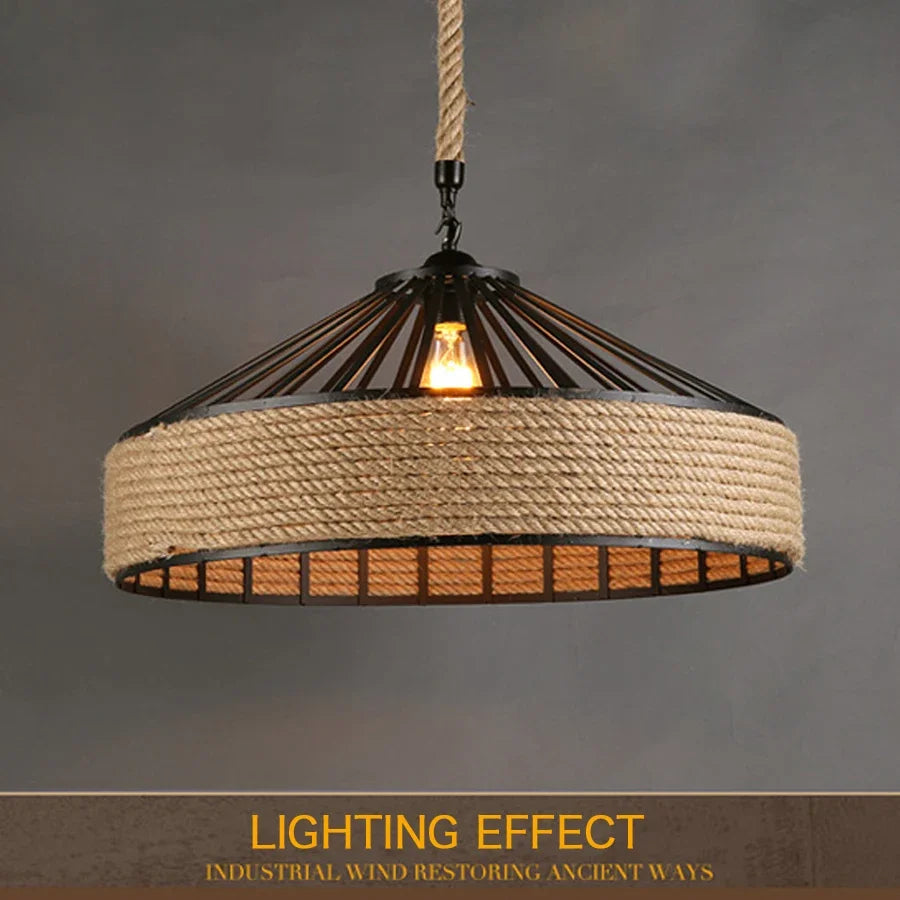 Classical Hemp Rope Pendant Lamp