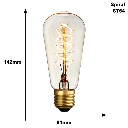 Retro Edison Bulb E27 Incandescent Orange
