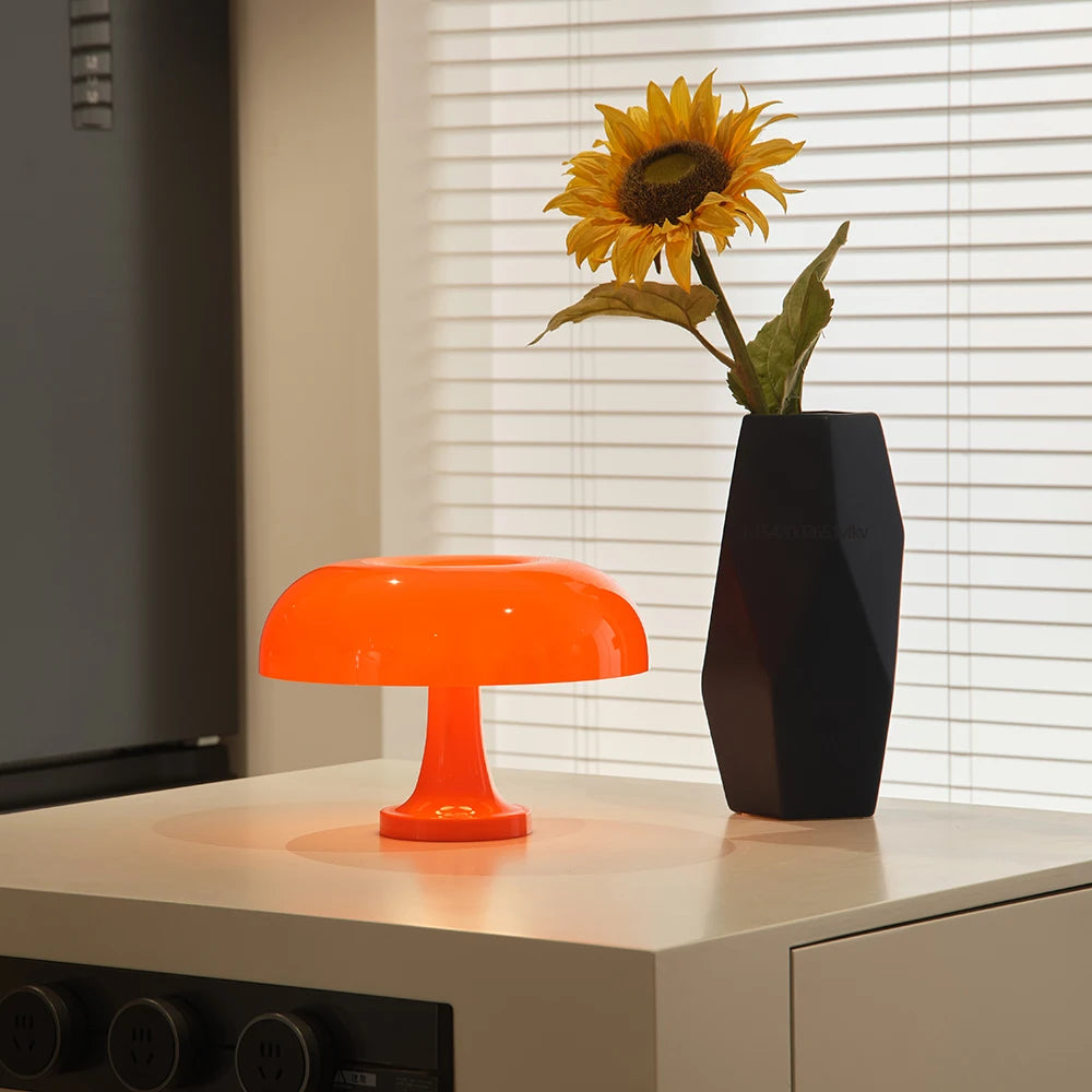 Modern Orange Mushroom Lamp