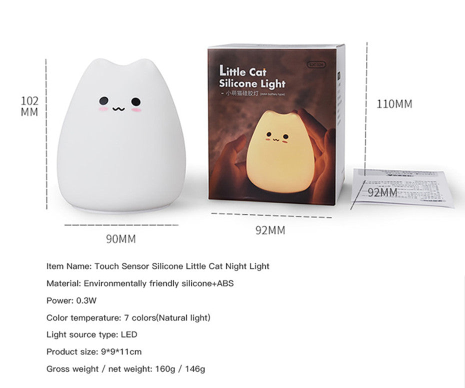 Mini Cat Night Lamp Pat Touch