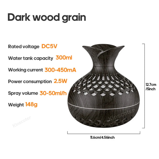 Orange Wood Grain Humidifier Diffuser