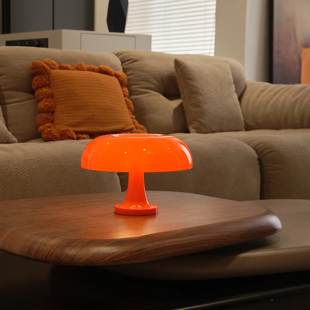 Modern Orange Mushroom Lamp
