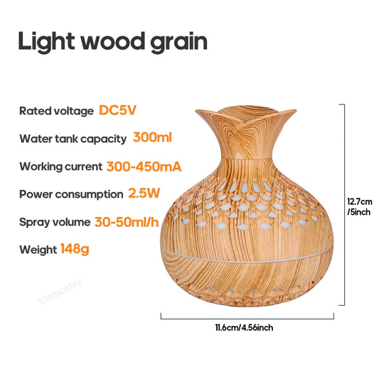 Orange Wood Grain Humidifier Diffuser