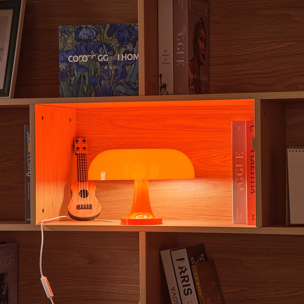 Modern Orange Mushroom Lamp