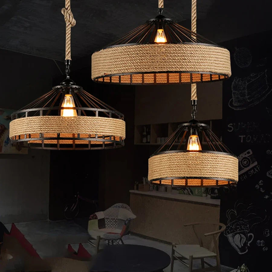 Classical Hemp Rope Pendant Lamp