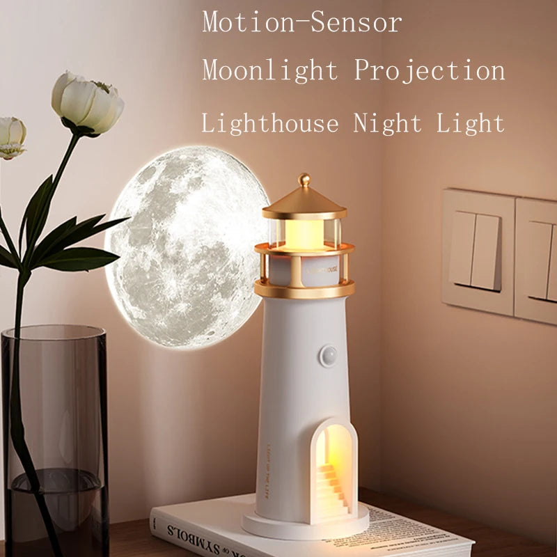 Lighthouse Moon Projection Night Light