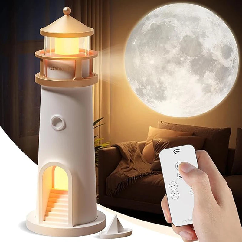 Lighthouse Moon Projection Night Light