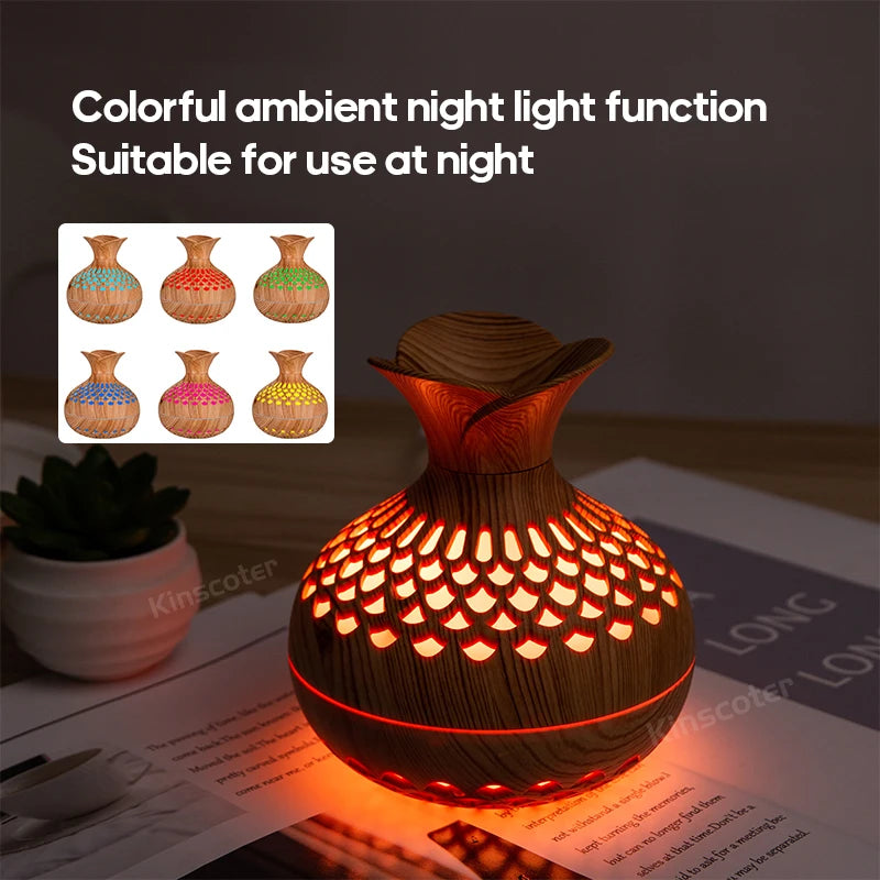 Orange Wood Grain Humidifier Diffuser