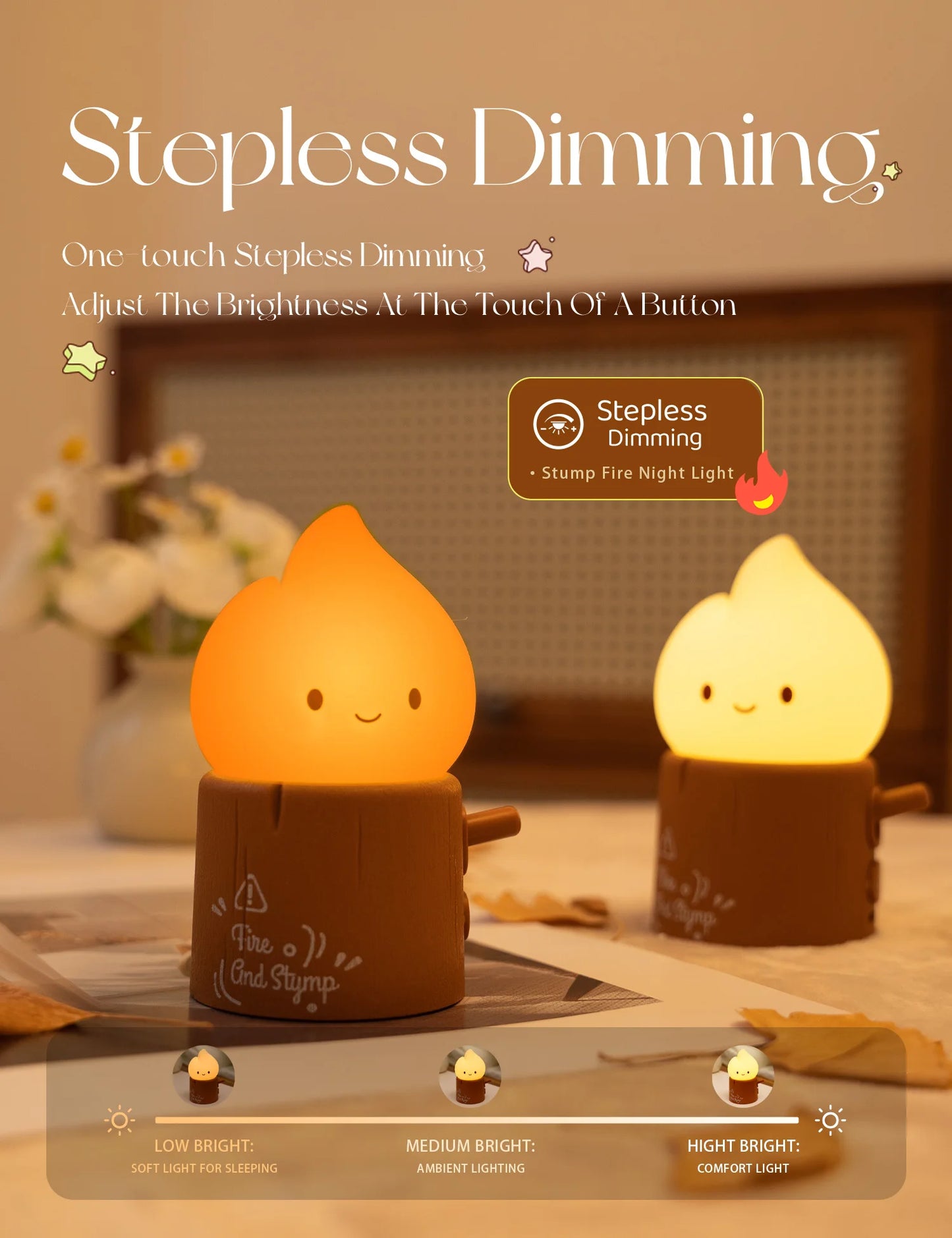 Cute Tree Stump Night Lamp