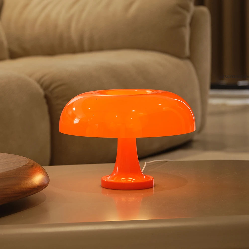 Modern Orange Mushroom Lamp