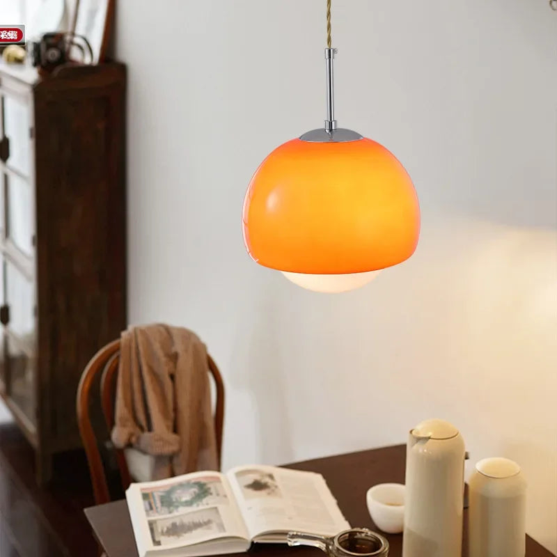 Forged Orange Iron Hanging Lamp