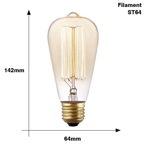 Retro Edison Bulb E27 Incandescent Orange