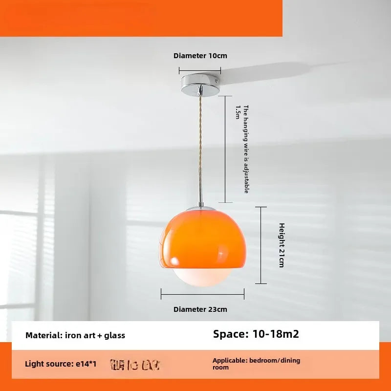 Forged Orange Iron Hanging Lamp