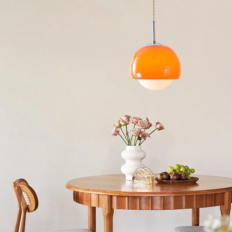 Forged Orange Iron Hanging Lamp