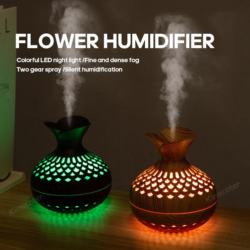 Orange Wood Grain Humidifier Diffuser