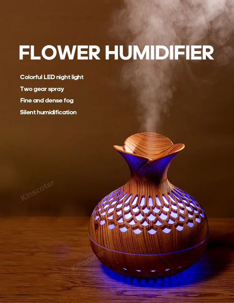 Orange Wood Grain Humidifier Diffuser