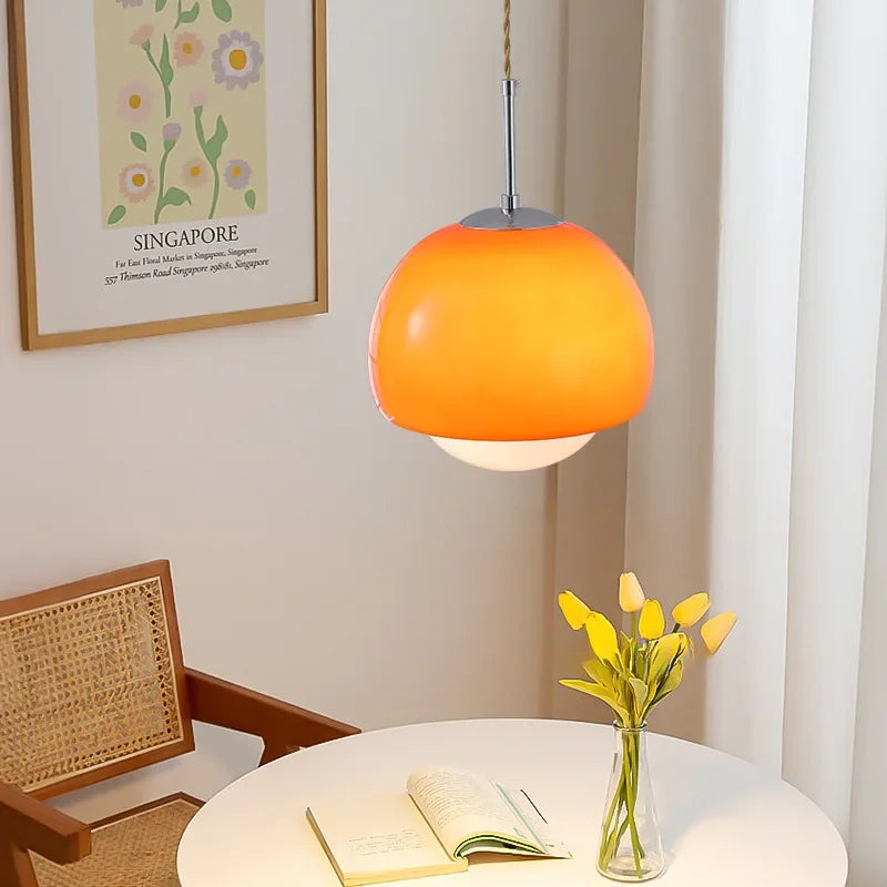 Forged Orange Iron Hanging Lamp