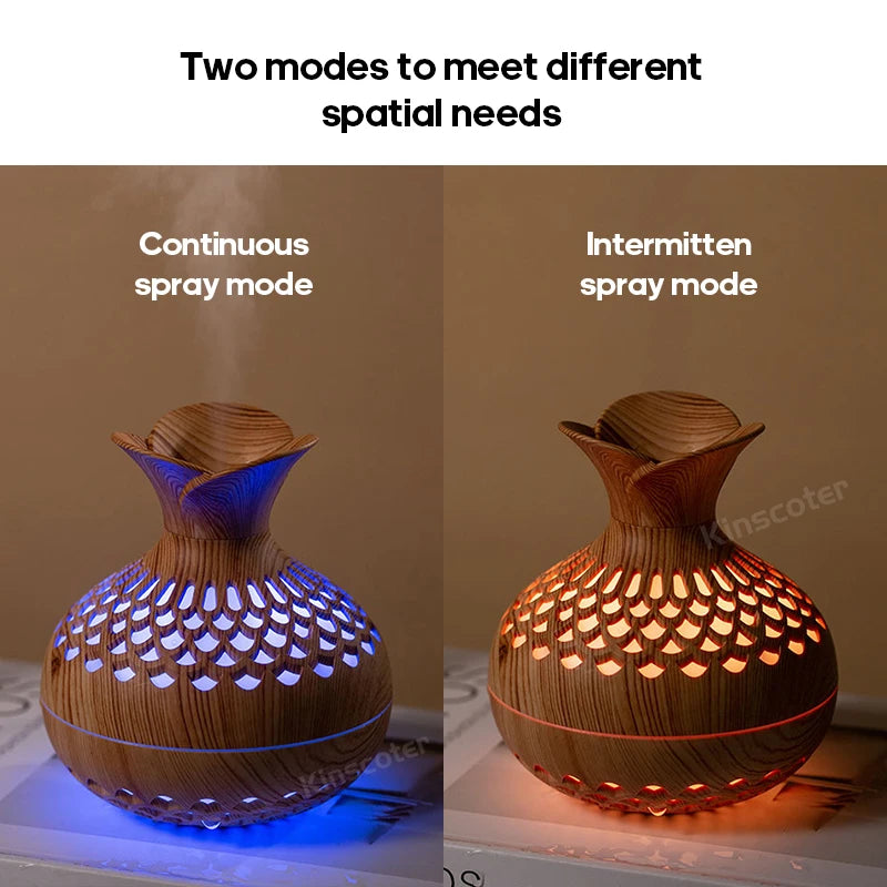 Orange Wood Grain Humidifier Diffuser