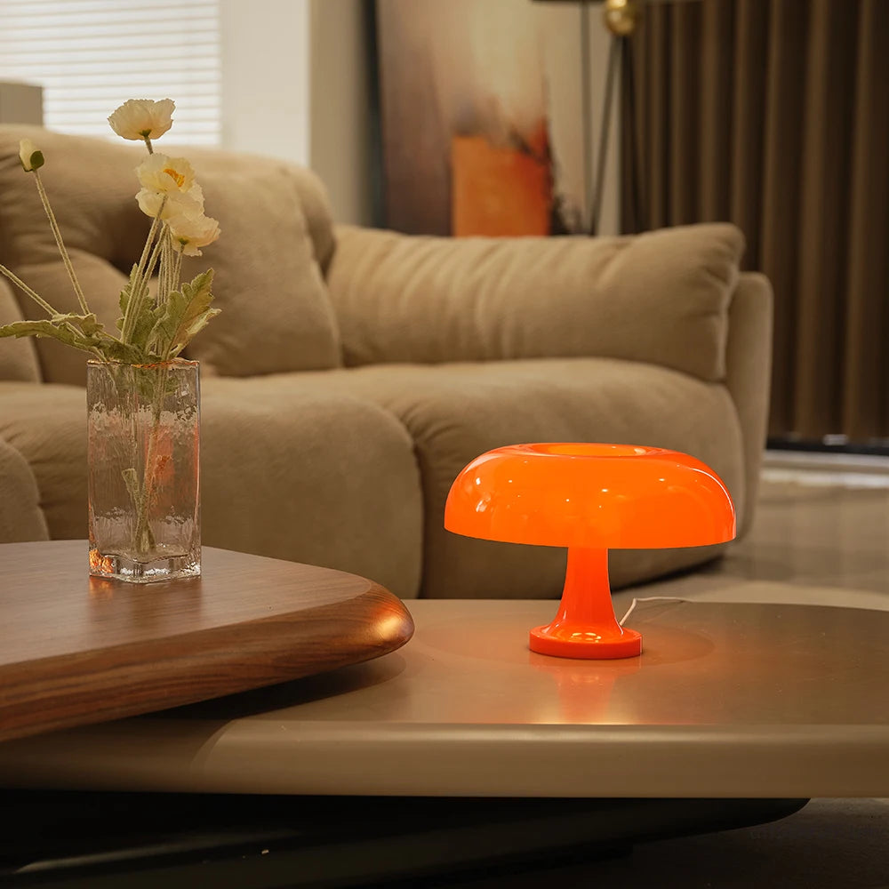 Modern Orange Mushroom Lamp