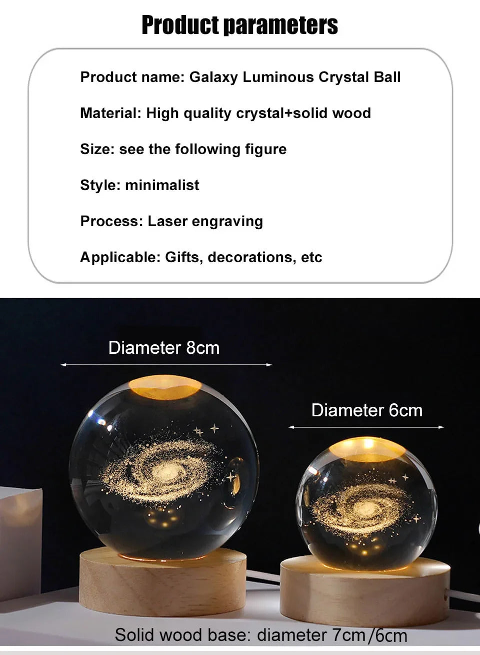 Orange Dreamy Crystal Ball Lamp