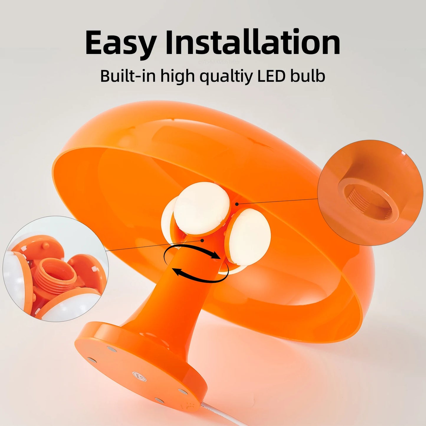 Modern Orange Mushroom Lamp
